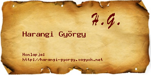 Harangi György névjegykártya